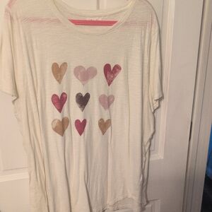 Maurices Kids Heart Graphic Tee - Cream and Pink